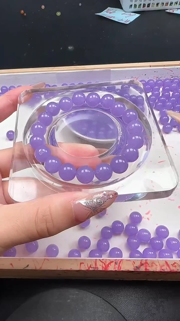 未镶嵌和田玉珠宝半成品冰烟紫N82卡10mm散珠20颗