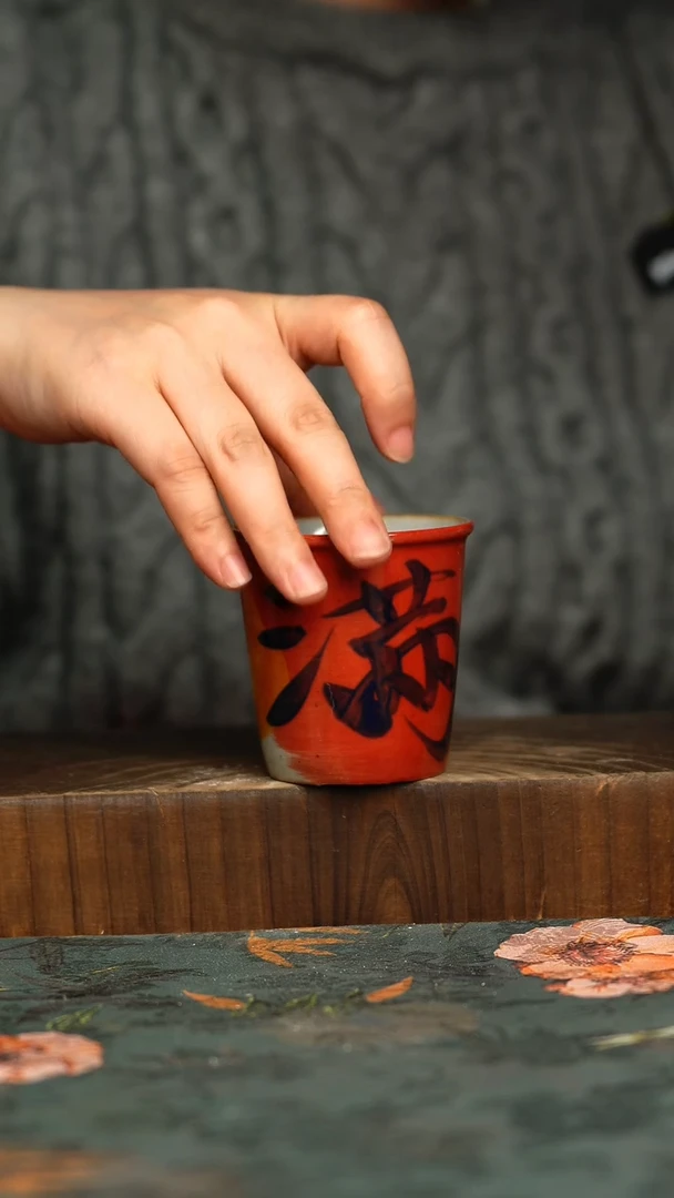 杯釉下彩手工手绘同款陶器