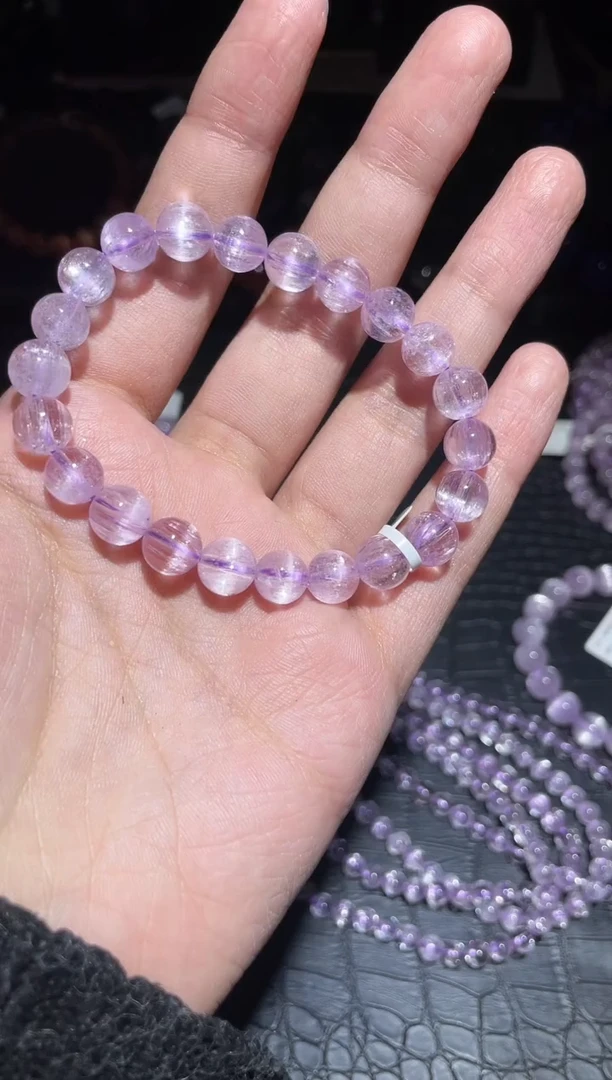 【闪购商品】锂辉石手链未镶嵌紫锂辉多圈A9（多样性发其一）