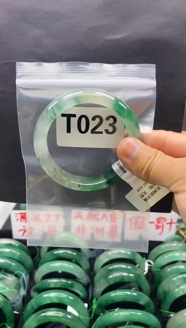 未镶嵌手镯石英质玉（非洲翠）60圈口T023