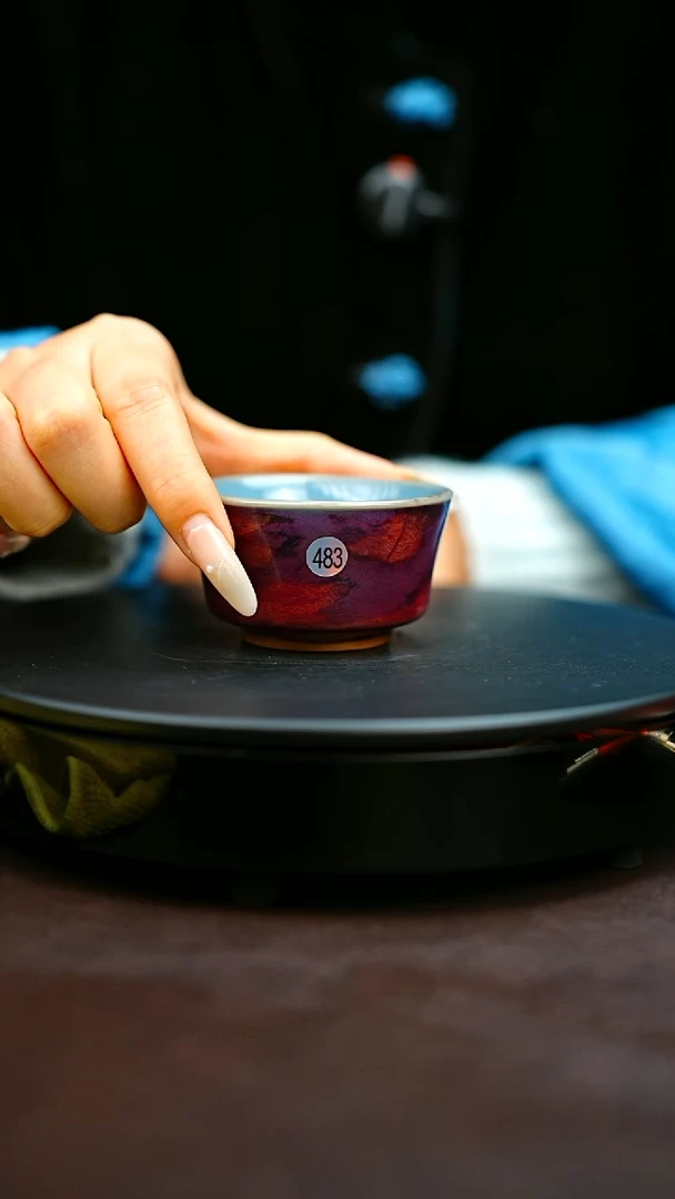 483#原矿钧瓷炉钧釉直口杯