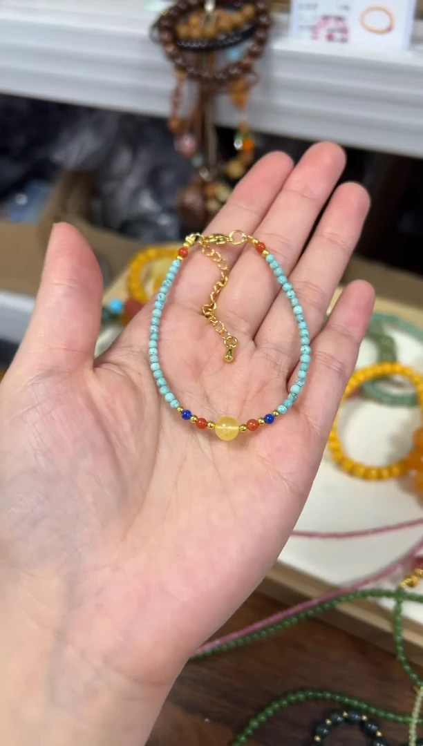 未镶嵌蜜蜡手链蜜蜡圆珠小米松多宝款手链[1016]