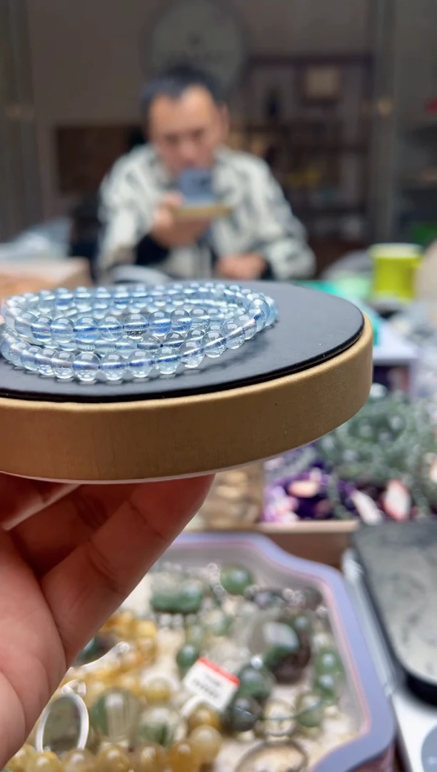 未镶嵌手链水晶海蓝宝多圈003 多样性发一