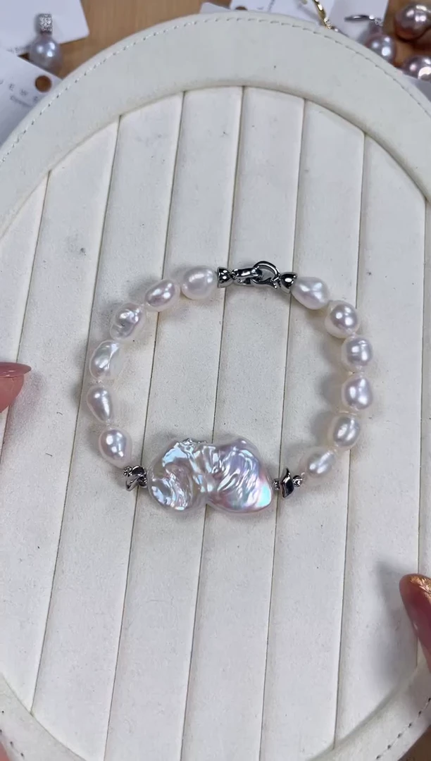 淡水珍珠手串合金巴洛克