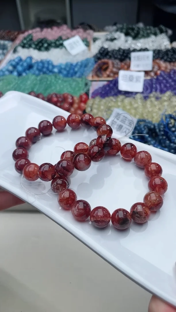 【闪购商品】水晶手链银S925镶嵌红胶花637