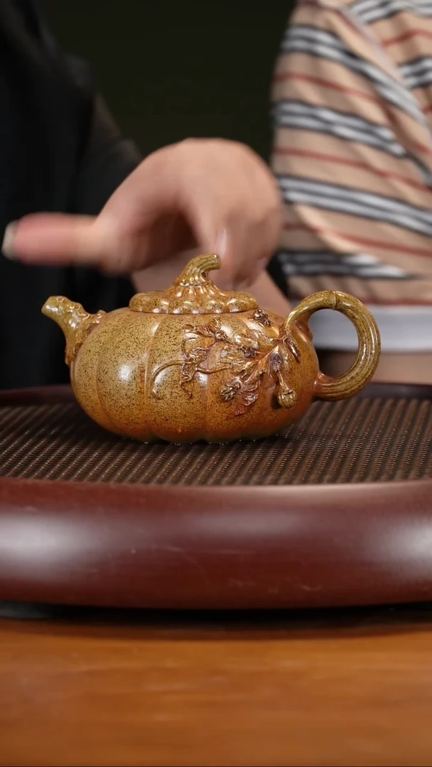 茶壶紫砂79CYL南瓜 冷黄金柴烧300cc