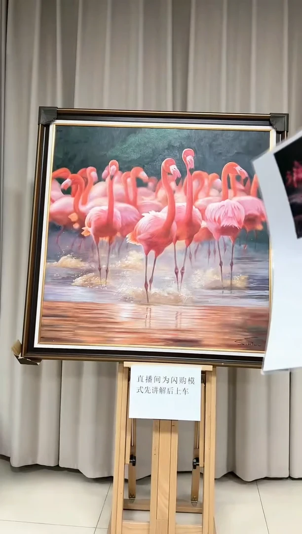 【闪购商品】绘画陶宗健-油画-100*100平尺-火烈鸟