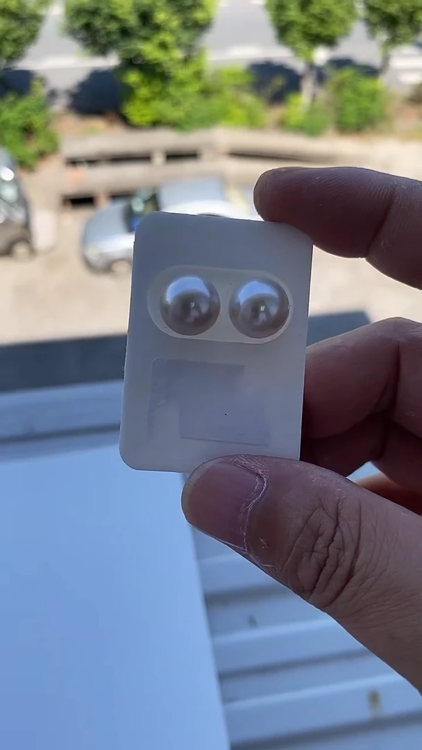 银S925镶嵌耳饰淡水珍珠12-13mm珍珠耳钉