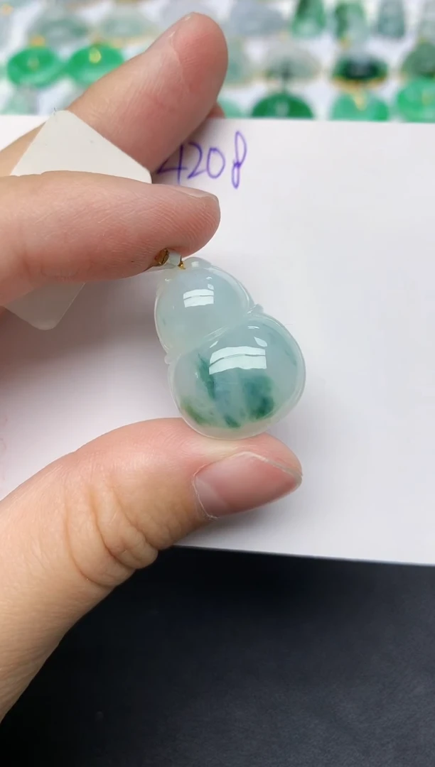 颈饰18K金镶嵌翡翠天然缅甸A货翡翠百元以上9元证书费自理