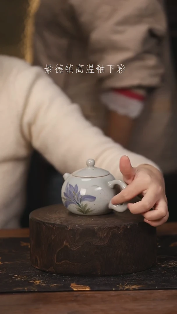 陶瓷景德镇高温釉下手绘陶瓷@L510@