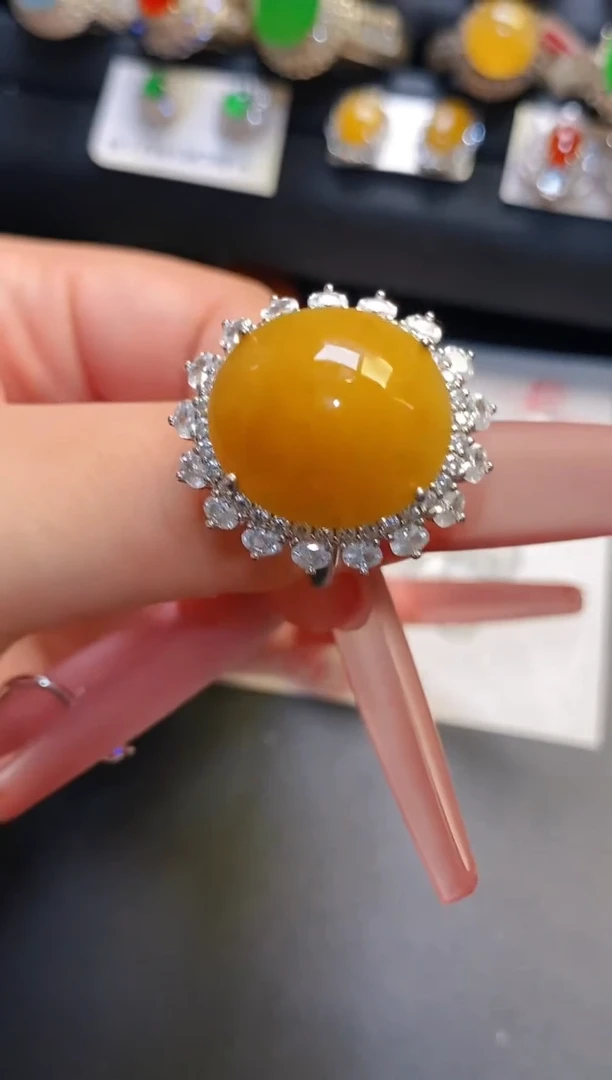 银S925镶嵌翡翠耳饰天然