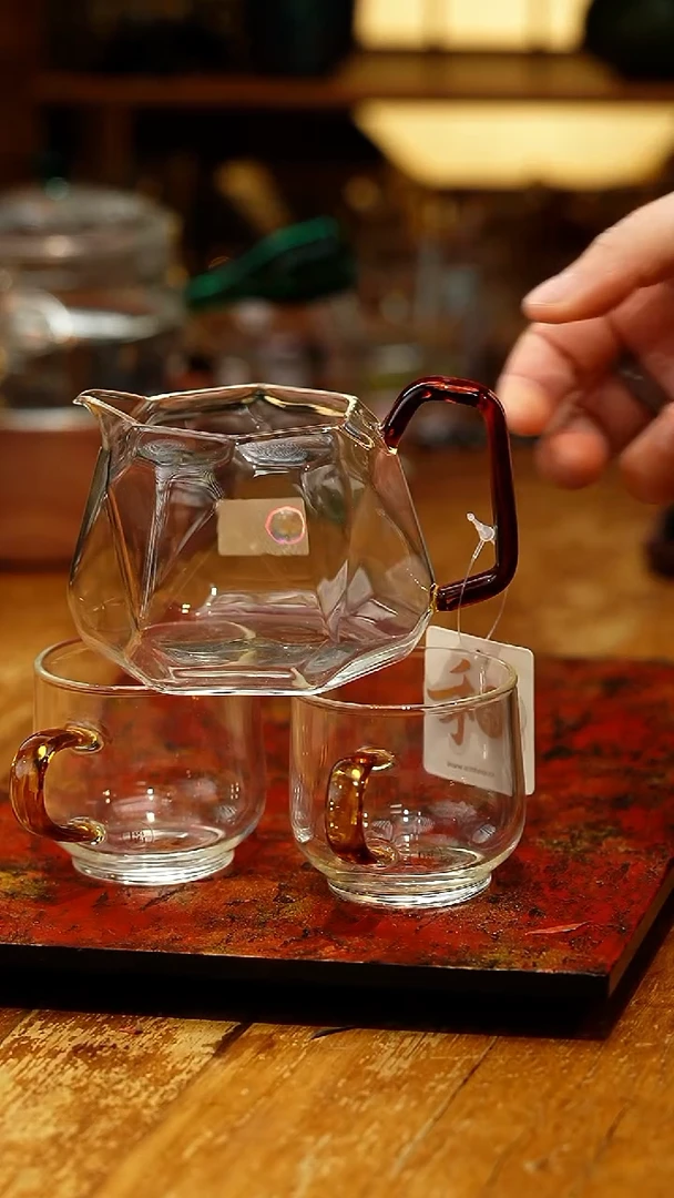 【闪购商品】禾器/晶彩璀璨茶海/琥珀+水月杯琥珀2入