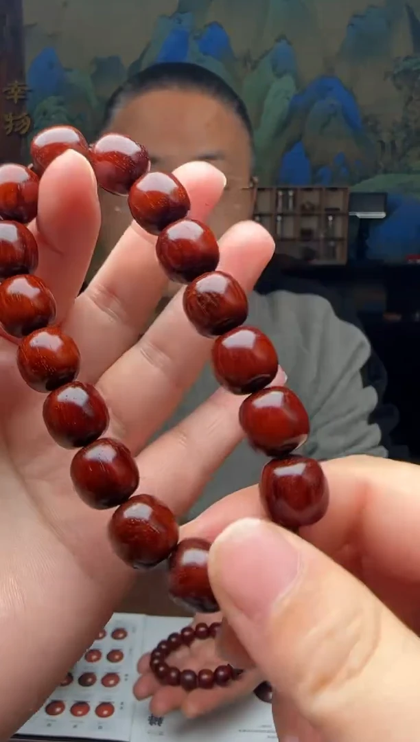 【闪购商品】小叶紫檀手串/手链1.2桶珠原汁原味无胶膜