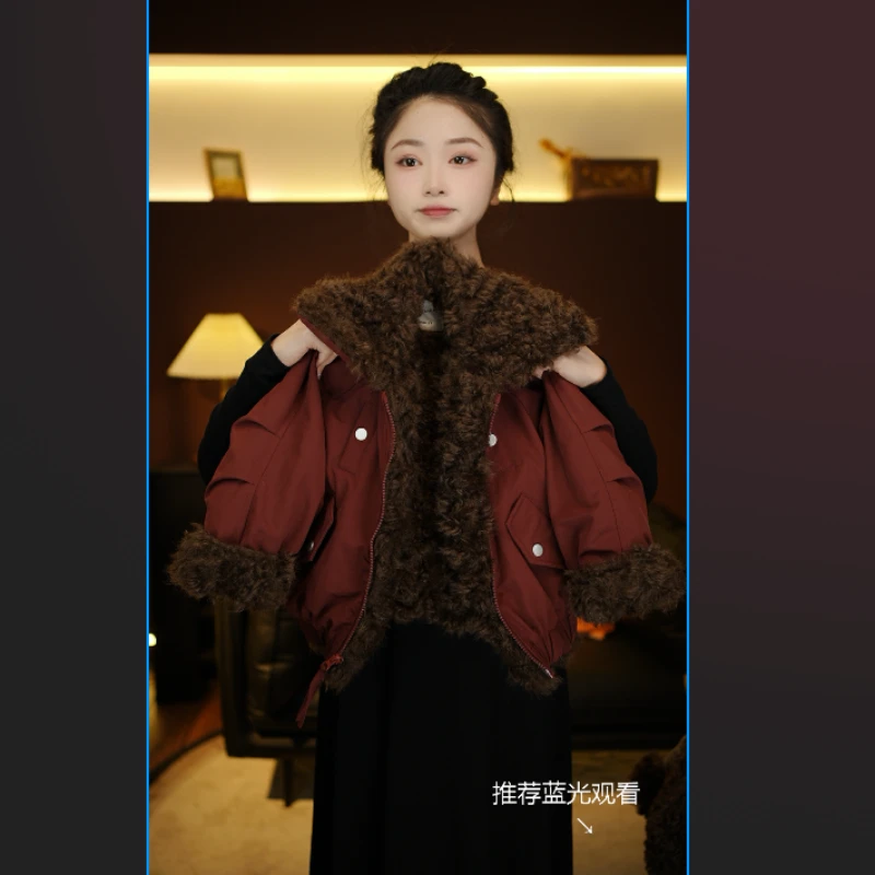 【亲子装】2025冬季儿童外套新款宽松休闲潮流韩版保暖羔羔绒90113