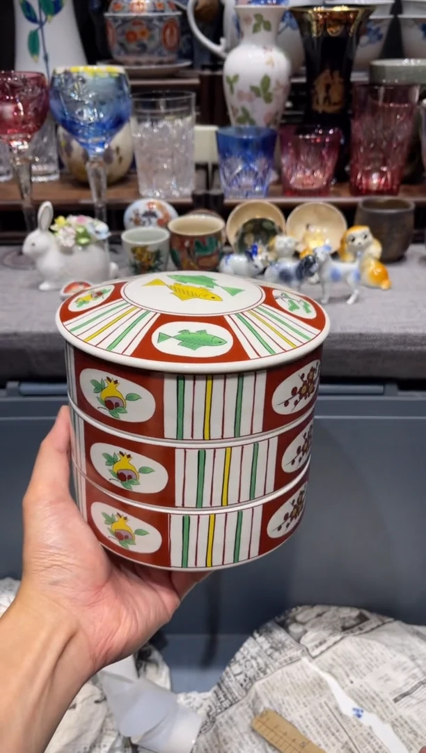 瓷片全新彩绘食盒