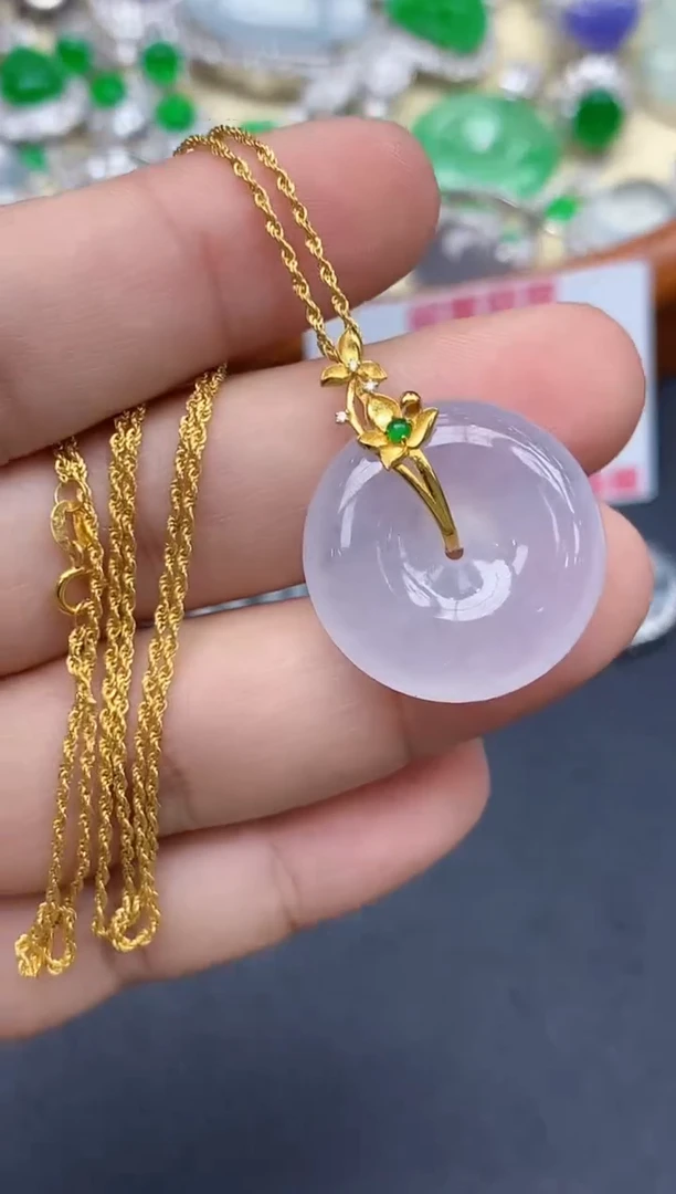 颈饰18K金镶嵌翡翠416-中国好珍宝1