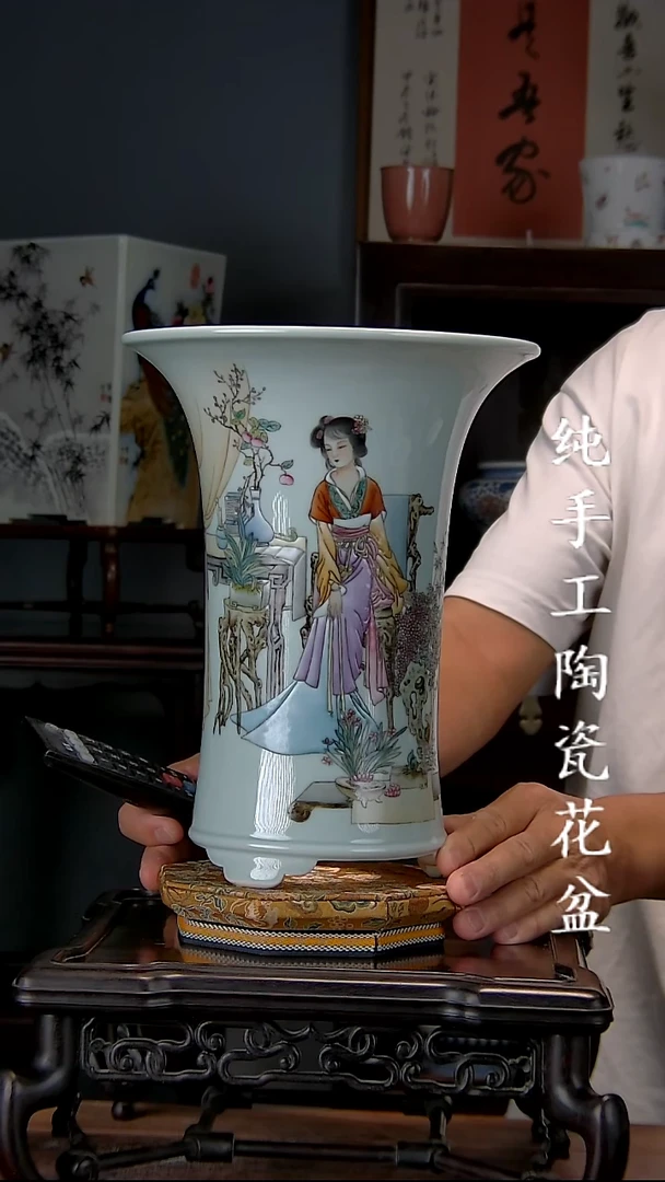景德镇陶瓷手工花盆