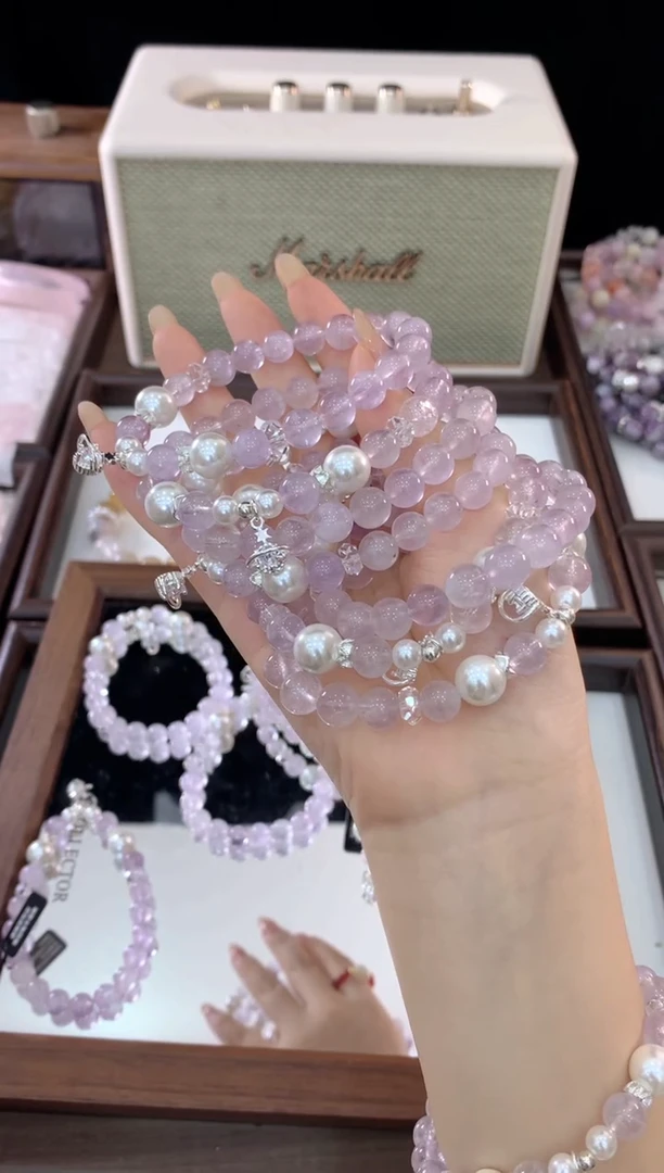 未镶嵌手链紫晶浅紫水贝珠土星 D-J012-38