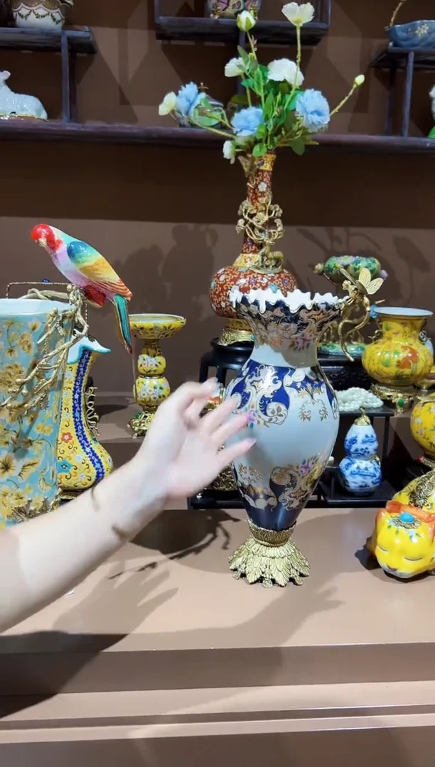陶瓷手工英式花瓶花插