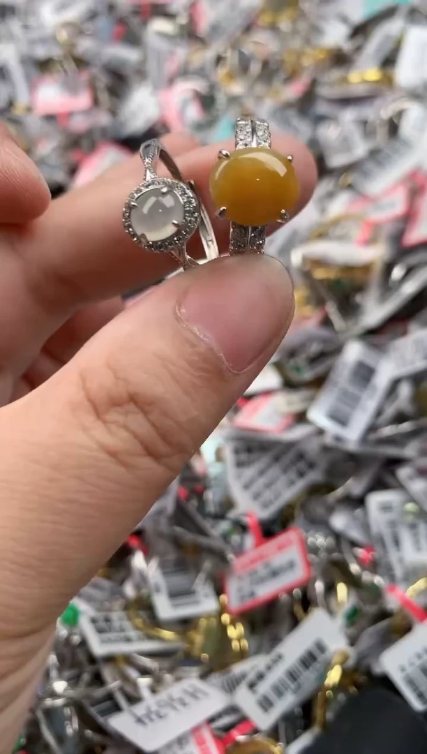 银S925镶嵌戒指翡翠444   6