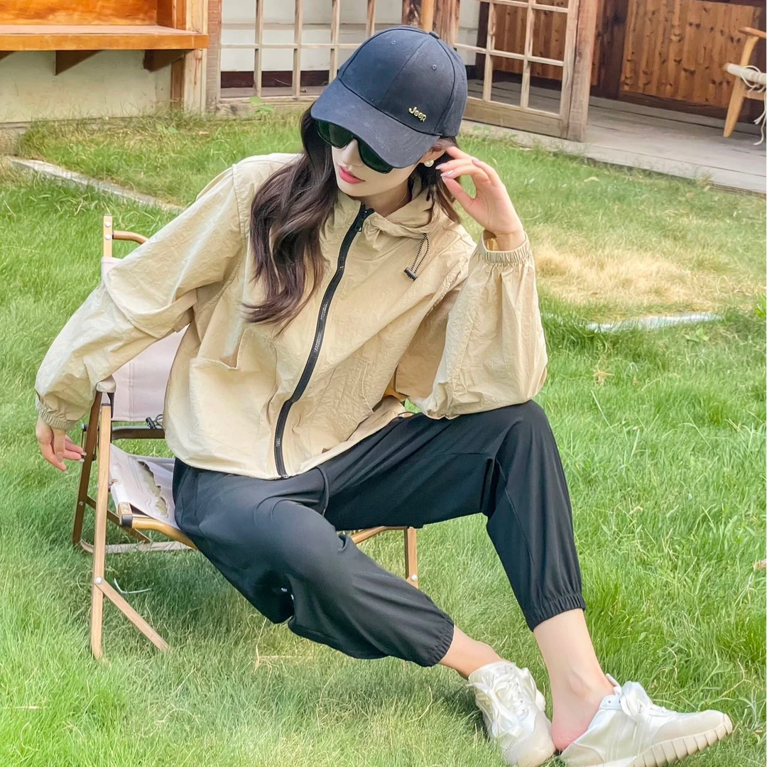 LXYD-凌下衣度2025新女装春夏季户外运动防晒透气连帽速干防晒衣