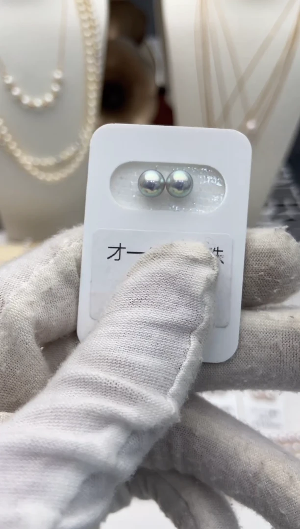 银S925镶嵌耳饰海水珍珠真多麻