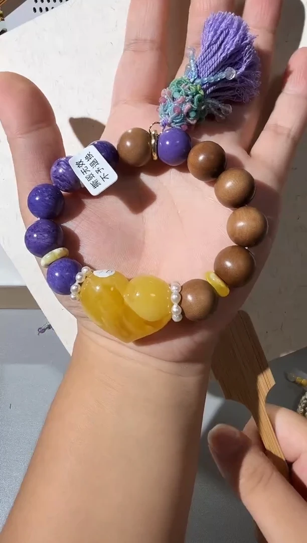 手链蜜蜡未镶嵌蜜蜡爱心手链