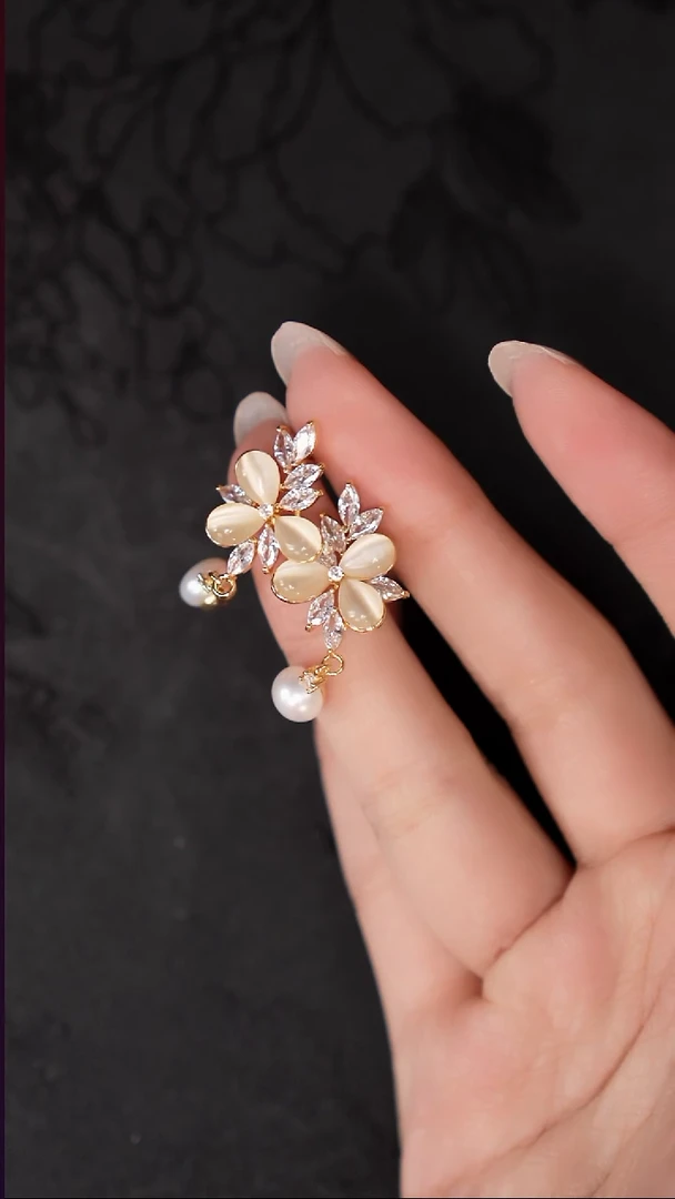 银S925镶嵌耳饰淡水珍珠工厂抛货 假1罚3多样性发其1