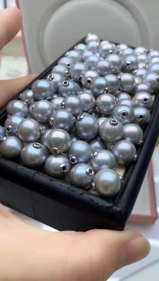 吊坠(不含链)银S925镶嵌淡水珍珠多样性发其一10mm非无暇