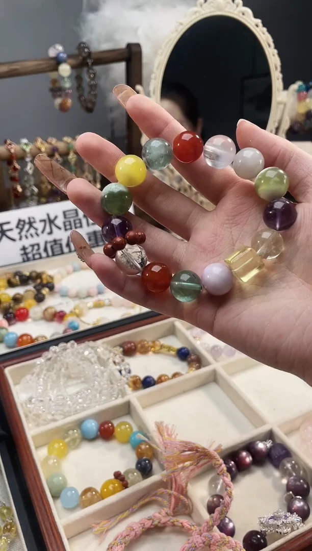 未镶嵌手串水晶红玛瑙多宝手串