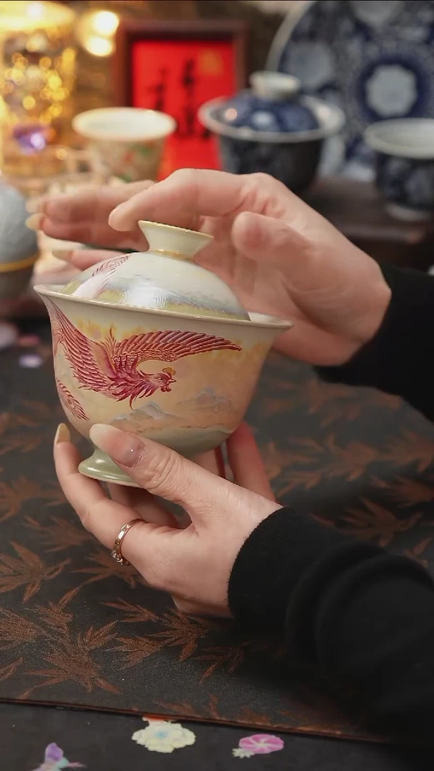 杯景德镇陶瓷杯碗柴烧多人