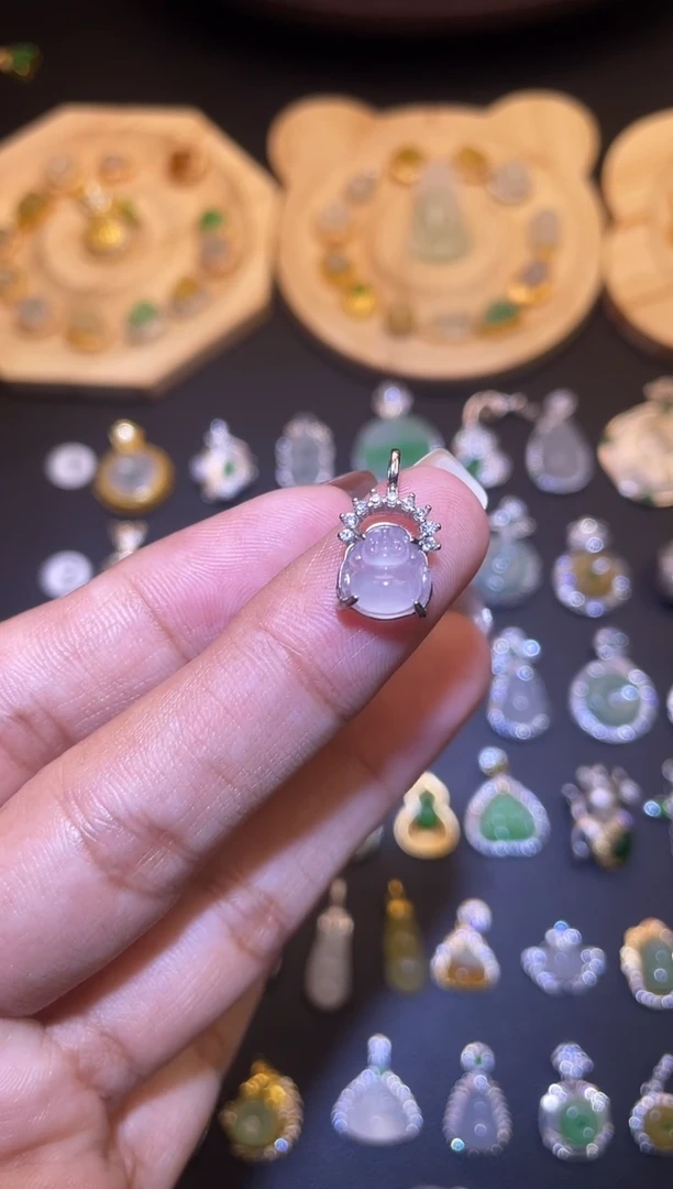 吊坠(不含链)银S925镶嵌翡翠1