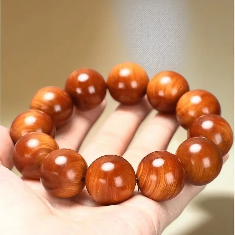【A14】【糖心玉化崖柏】正圆珠径15mm*15颗木质手串
