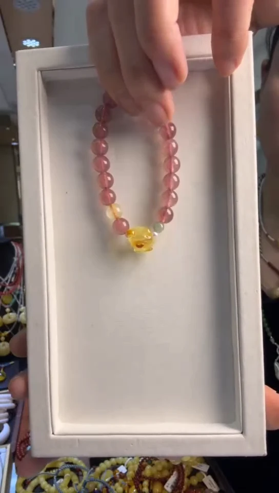 未镶嵌查罗石手串草莓晶手串