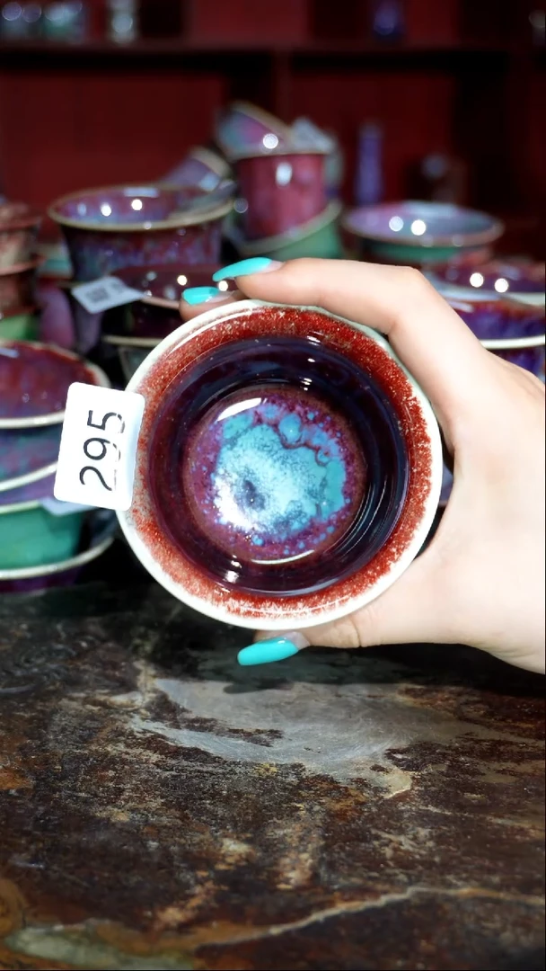 摆件 精品窑变钧瓷茶器