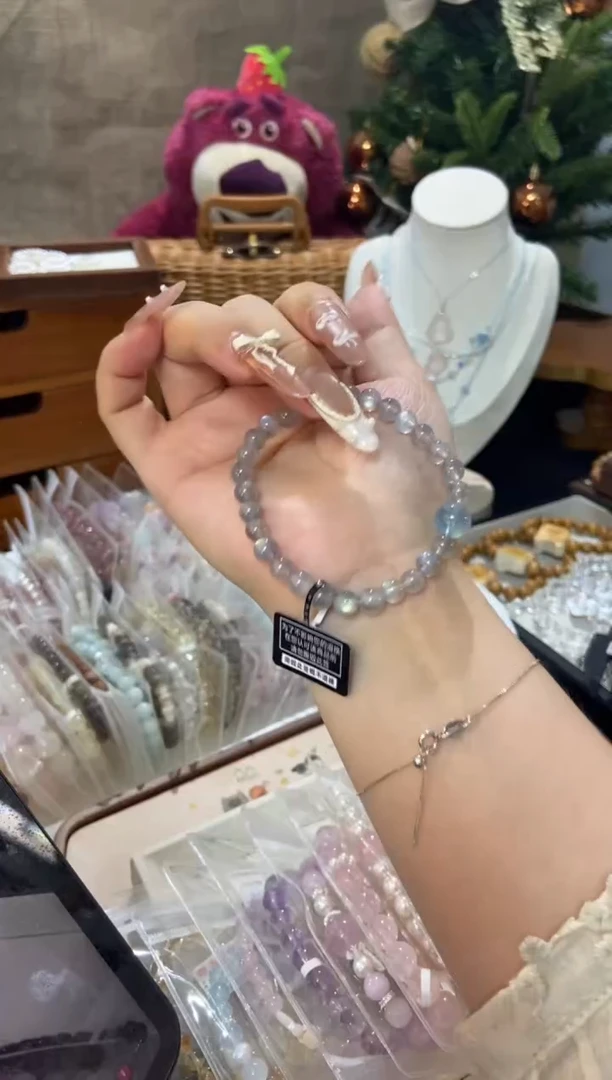 水晶手串未镶嵌孤品捡漏均匀瑕疵介意勿拍