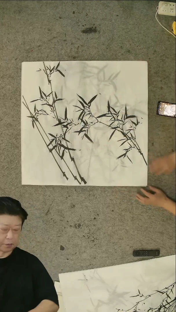 国画四尺斗方  墨竹   69*69cm