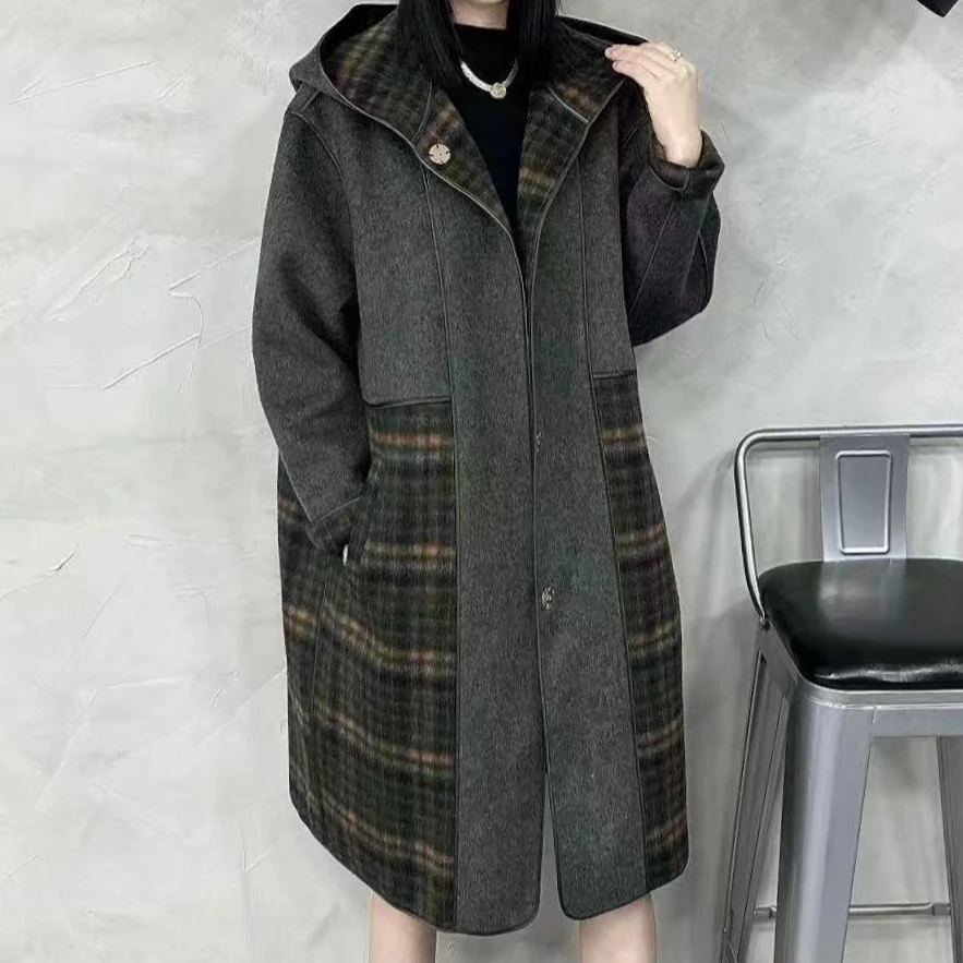 新款女一体中长款过膝大衣909-J