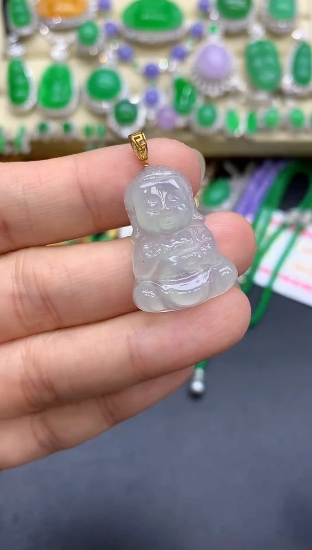 颈饰18K金镶嵌翡翠113-中国好珍宝