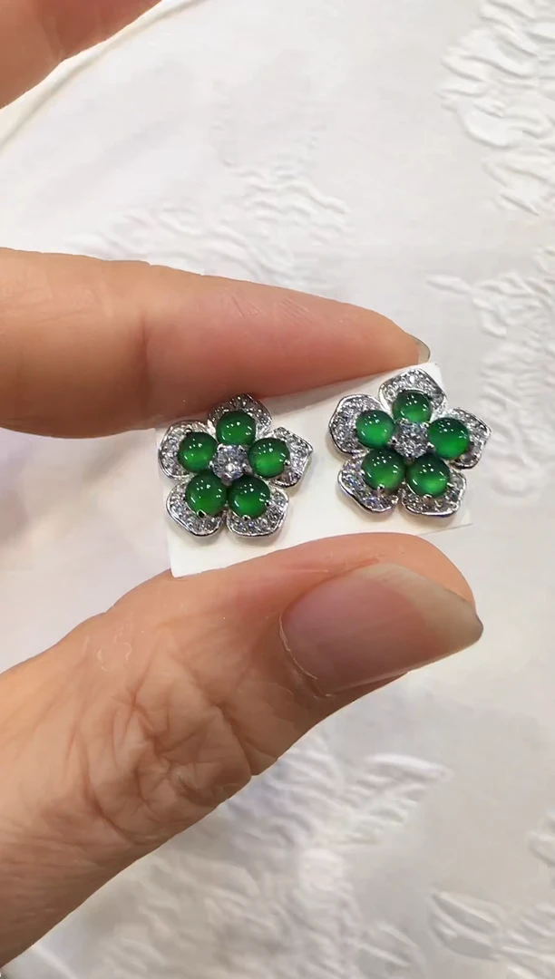 翡翠银S925镶嵌颈饰国风