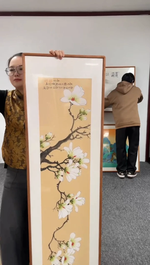 【闪购商品】国画玉兰花155*45绘画作品