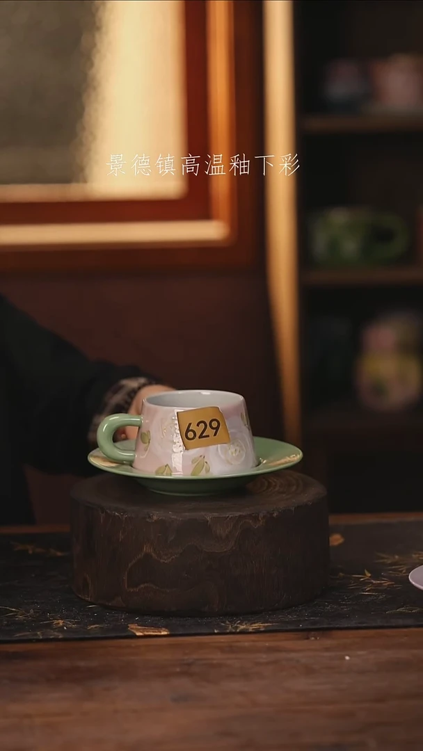 陶瓷景德镇高温釉下手绘陶瓷@L629@