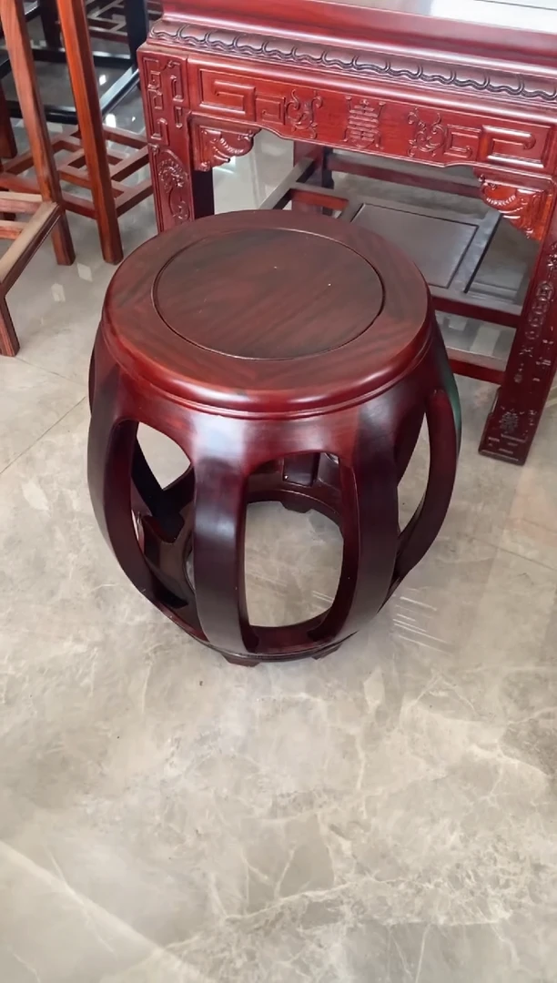 黑酸枝木类成套家具鼓凳