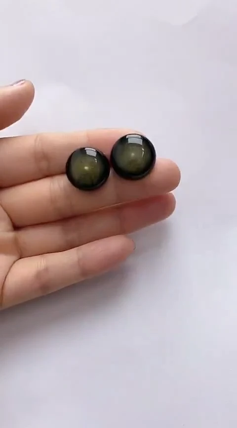 【闪购商品】琥珀裸石银S925镶嵌琥珀耳钉