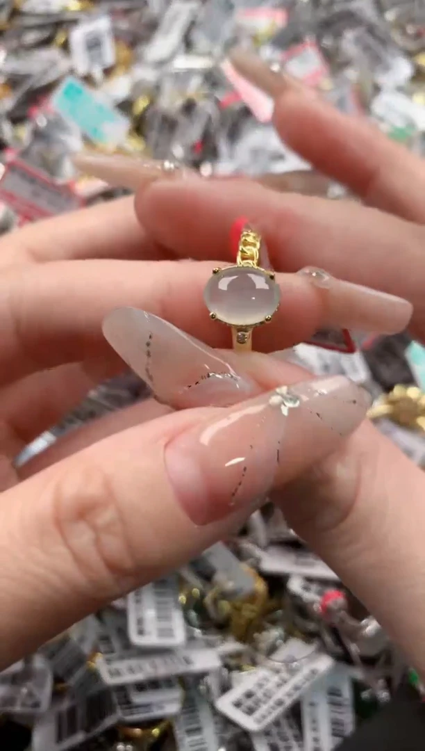 银S925镶嵌戒指翡翠9999----7