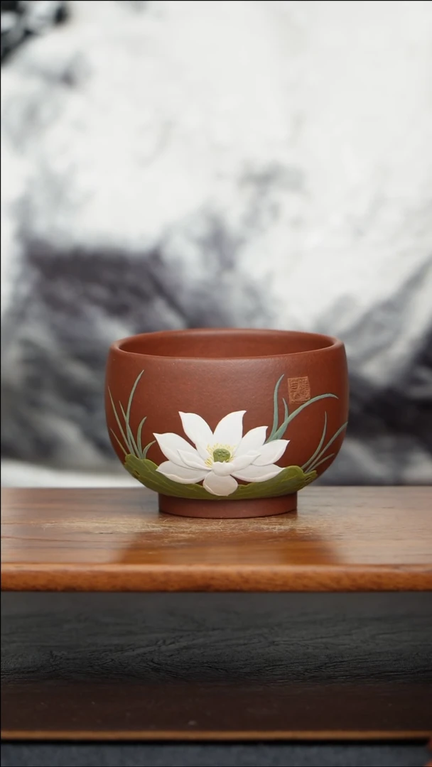 茶杯底槽青莲开福至罗汉杯原矿零添加底槽清全手工100毫升