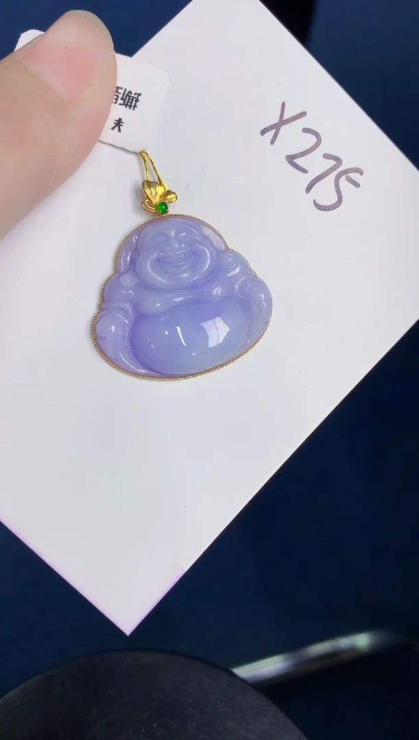 颈饰18K金镶嵌翡翠天然翡翠缅甸A货