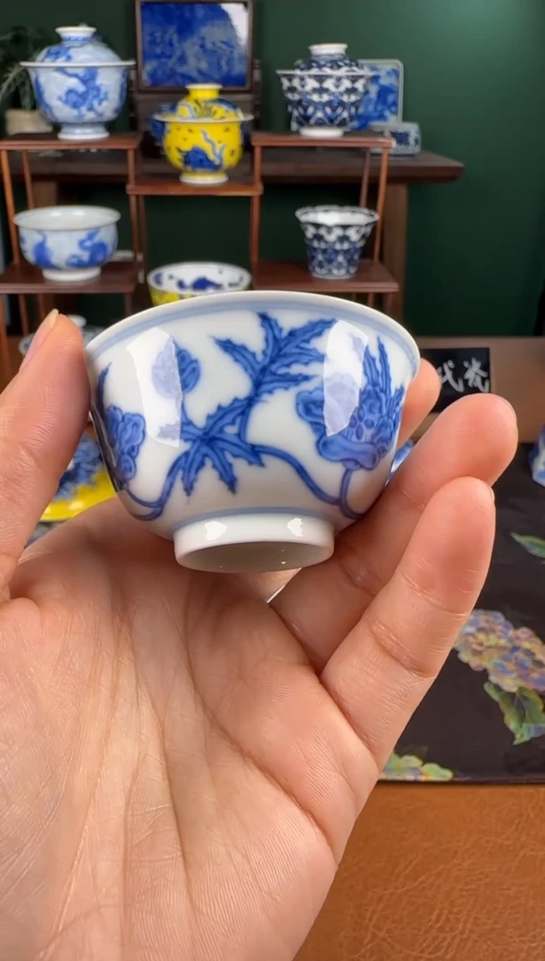 杯望月怀古。秋葵小宫碗
