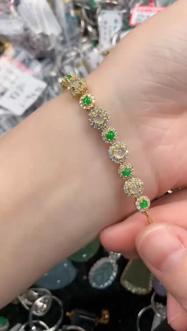 银S925镶嵌戒指翡翠222---2