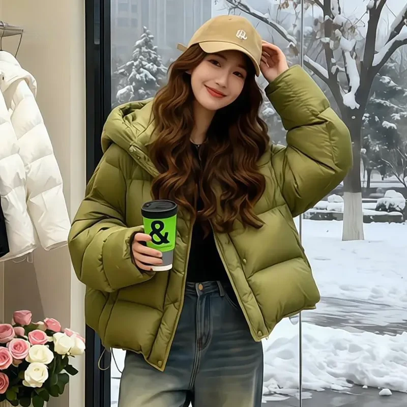 MISU/糜素2025新款泡芙龟背连帽棉服冬季小个子加厚保暖棉衣外套